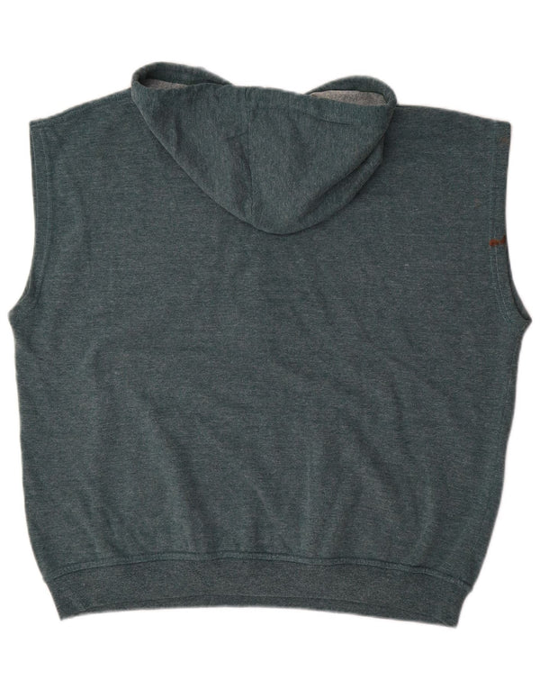 Suéter masculino com capuz sem mangas DIADORA grande algodão azul