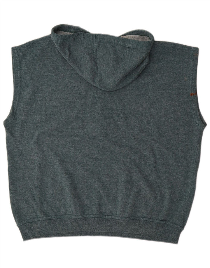 Suéter masculino com capuz sem mangas DIADORA grande algodão azul