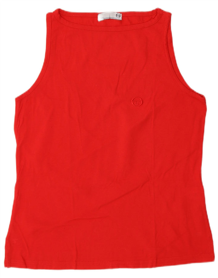 Sergio Tacchini Colete Feminino Top UK 18 XL Algodão Vermelho