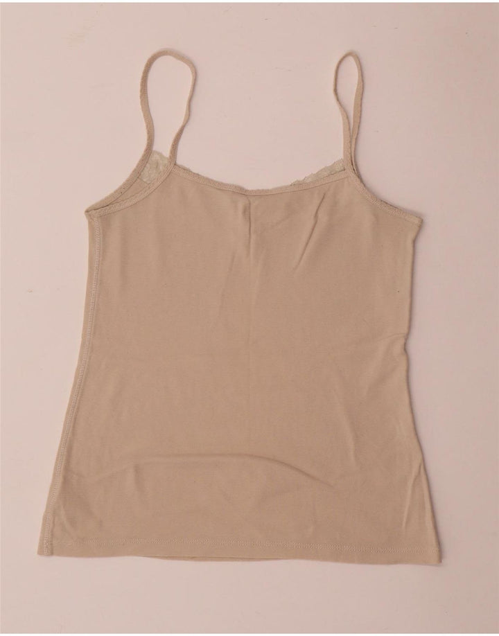 Tommy Hilfiger Cami Top Feminino UK 12 Algodão Bege Médio