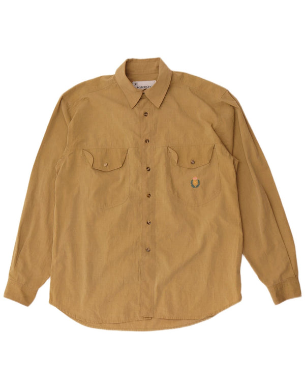 Camisa masculina vintage grande marrom