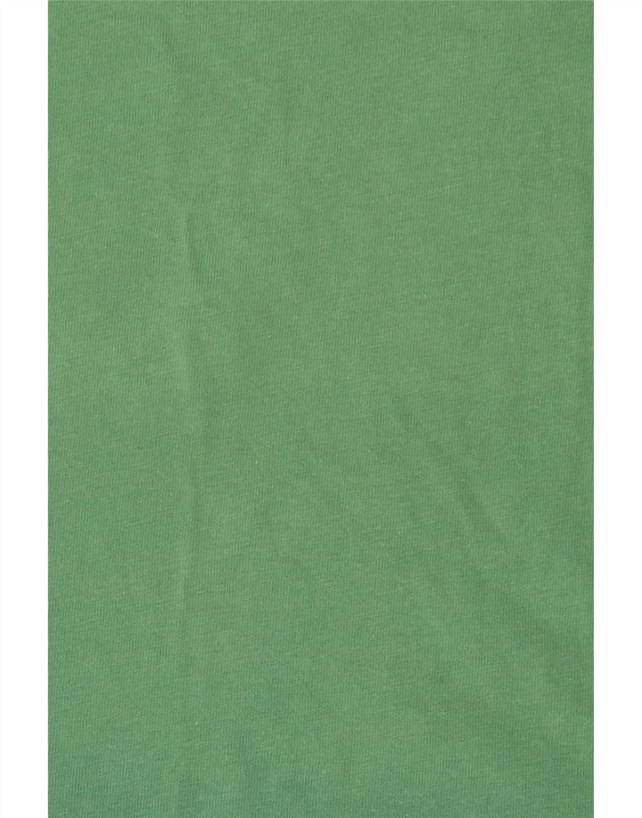 ADIDAS Mens Camiseta Top Médio Algodão Verde