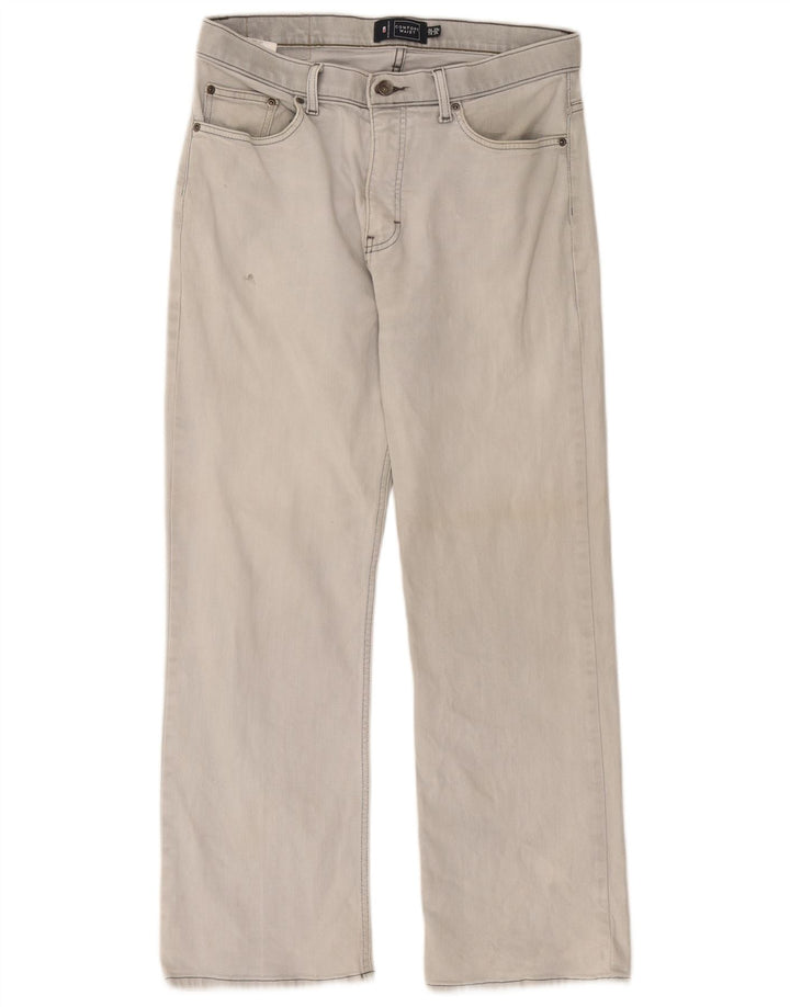 Calça jeans reta masculina Marks & Spencer Blue Harbor W34 L29 algodão cinza