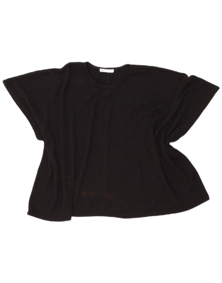 Blusa Poncho Feminina Zara Top UK 14 Médio Preto Viscose