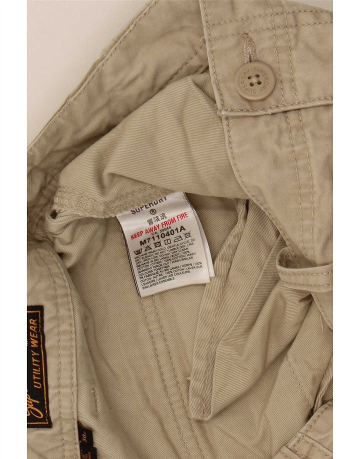 Shorts cargo masculino Superdry W30 algodão bege médio