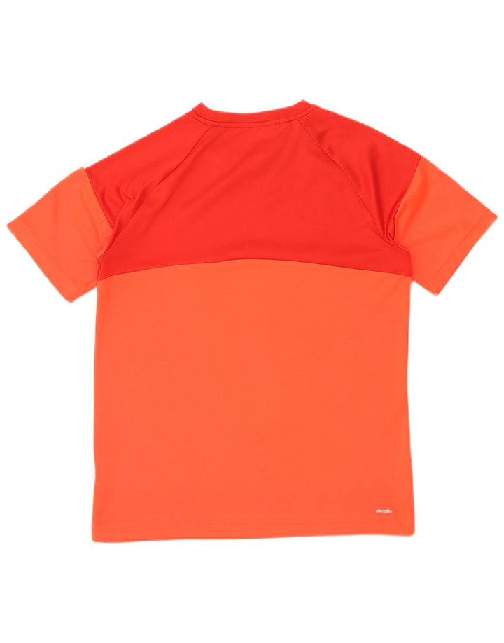 Camiseta Adidas Menino Climalite Top 15-16 Anos Laranja Colorblock Poliéster