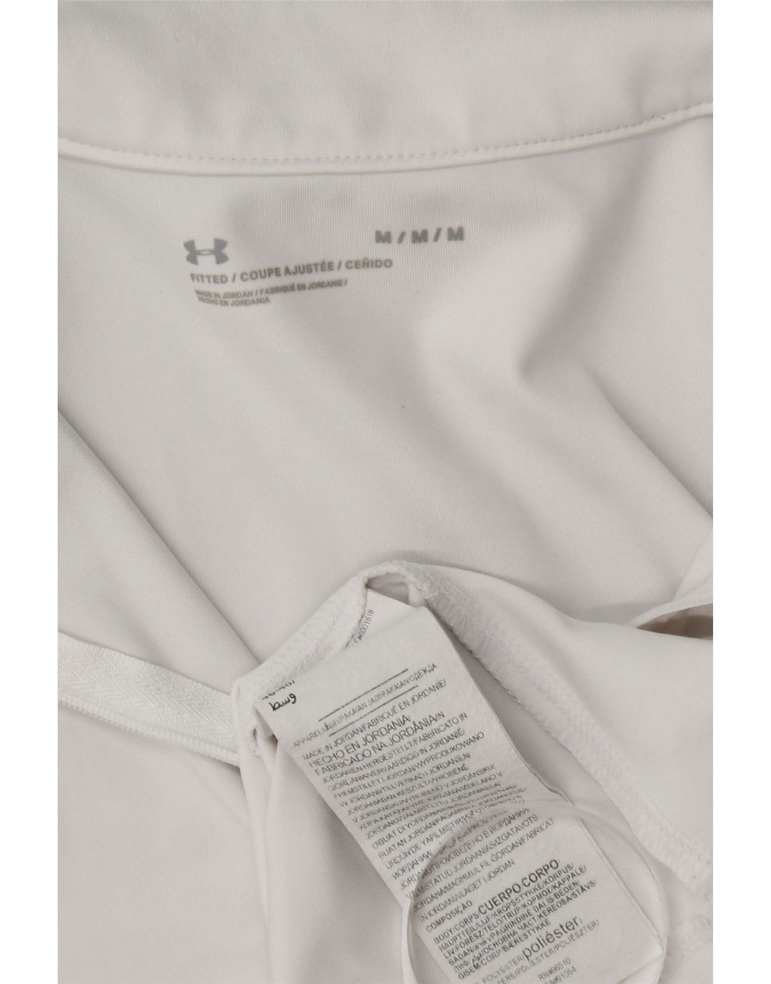 Under Armour Womens Zip Neck Pullover Treino Top UK 12 Médio Branco