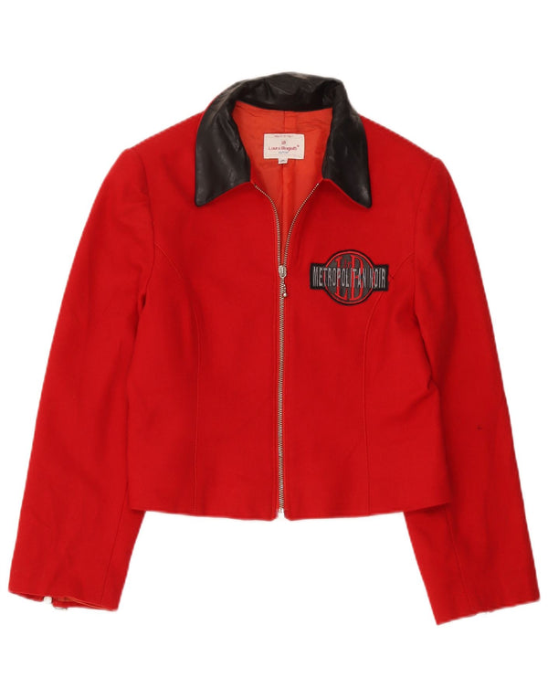 Jaqueta blazer gráfica feminina Laura Biagiotti 11-12 anos vermelho colorblock