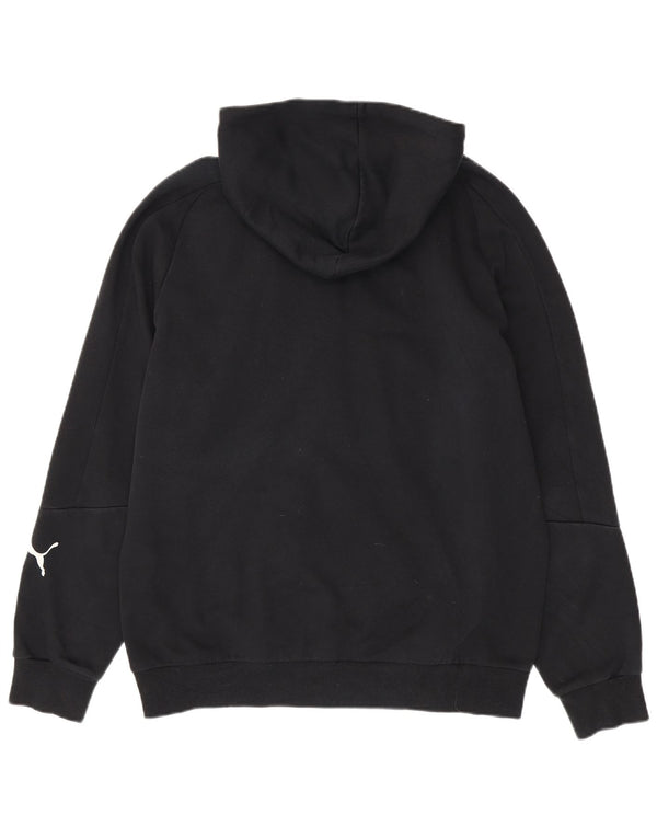 Suéter com capuz gráfico masculino Puma grande algodão preto