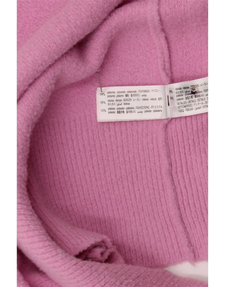 Suéter cardigã feminino Zara UK 12 poliamida rosa médio