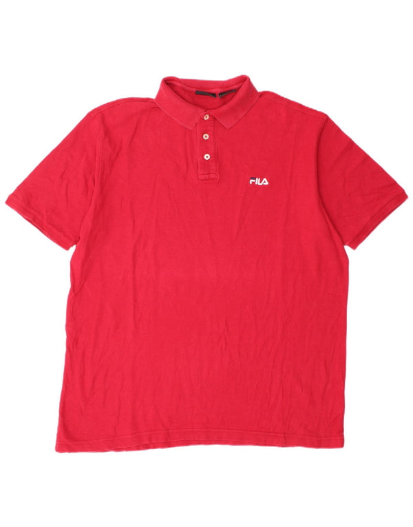 Camisa polo masculina Fila XL algodão vermelho