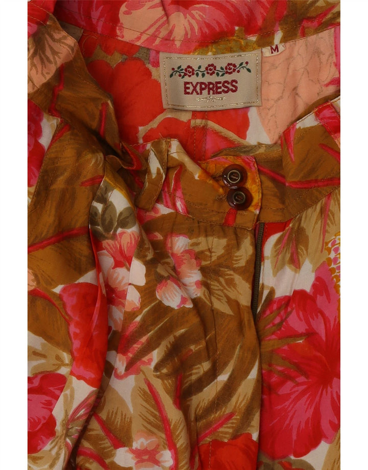 Shorts feminino casual cintura alta Express médio W26 floral multicolorido