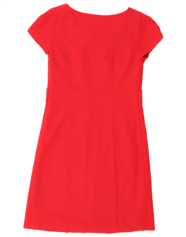 Vestido feminino Laura Ashley em linha A Reino Unido 8 pequeno poliéster vermelho