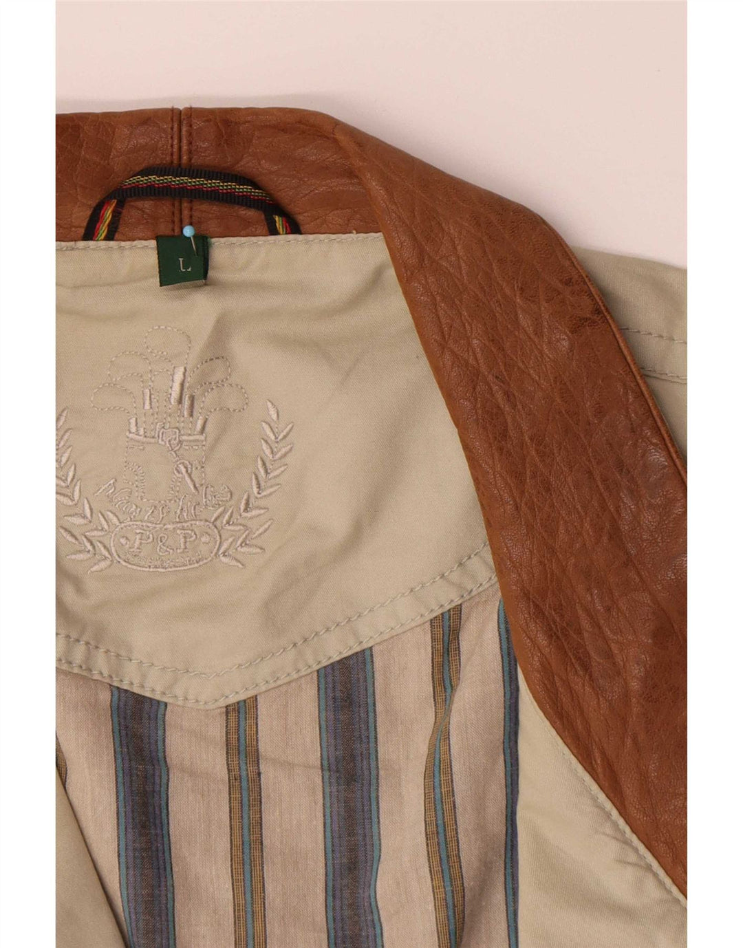 Jaqueta utilitária masculina vintage UK 40 algodão bege grande