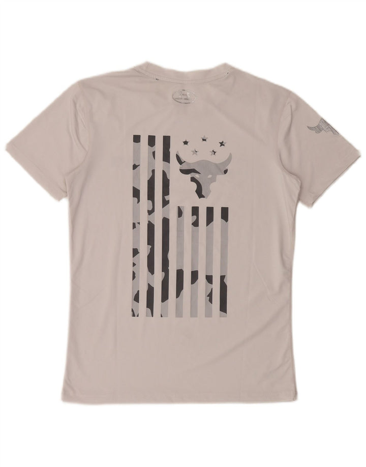 Camiseta masculina Under Armour Heat Gear Graphic Top médio branco poliéster