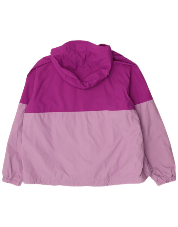 Jaqueta de chuva feminina com capuz The North Face UK 20 2XL roxo colorblock nylon