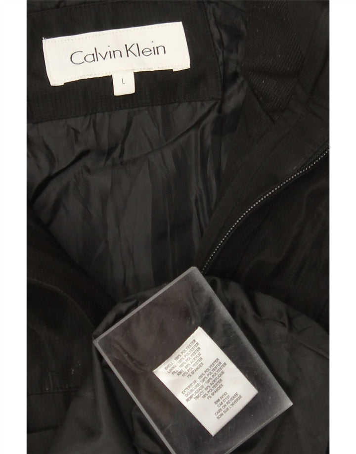 Jaqueta corta-vento masculina Calvin Klein com capuz Reino Unido 40 grande poliéster preto