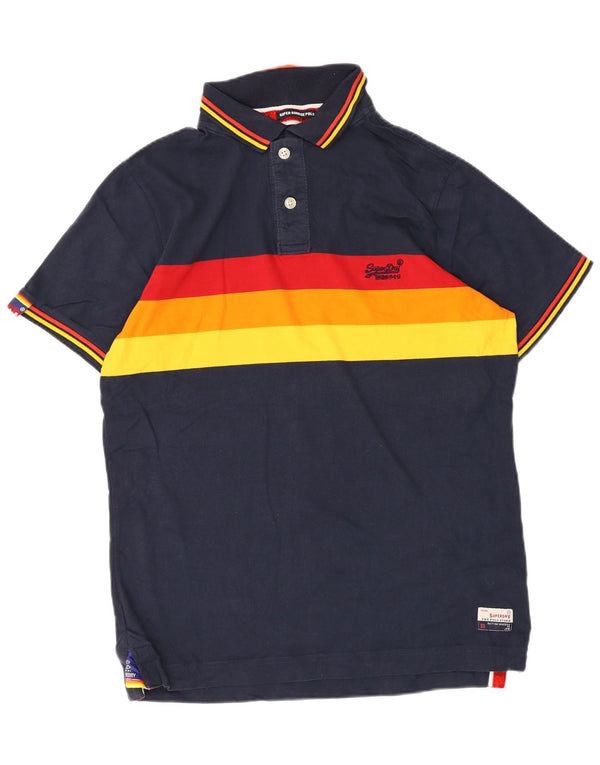 Camisa polo masculina Superdry XL azul marinho algodão colorblock