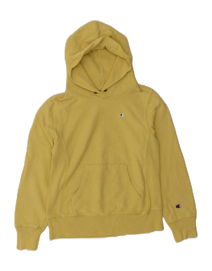 CHAMPION Womens Hoodie Jumper UK 10 Small Yellow Cotton Vintage Champion and Second-Hand Champion from Messina Hembry 