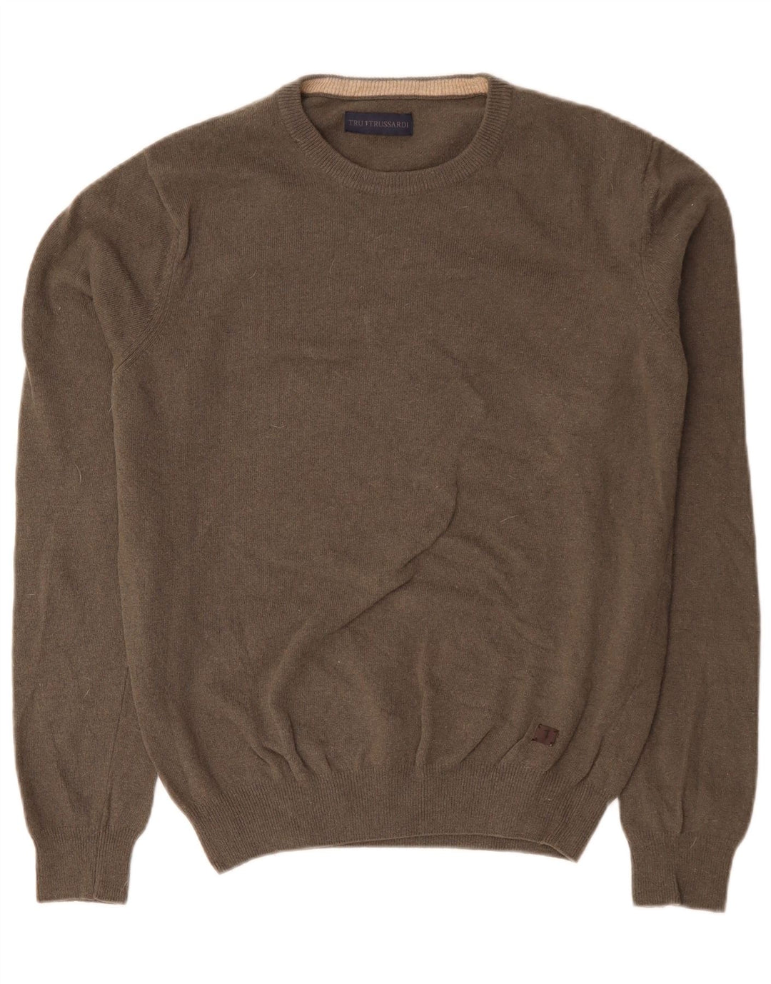 Suéter masculino TRUSSARDI com gola redonda, grande lã cinza