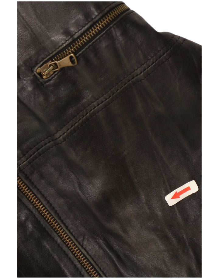 Jaqueta de couro masculina Bulli E Pupe UK 40 grande preta