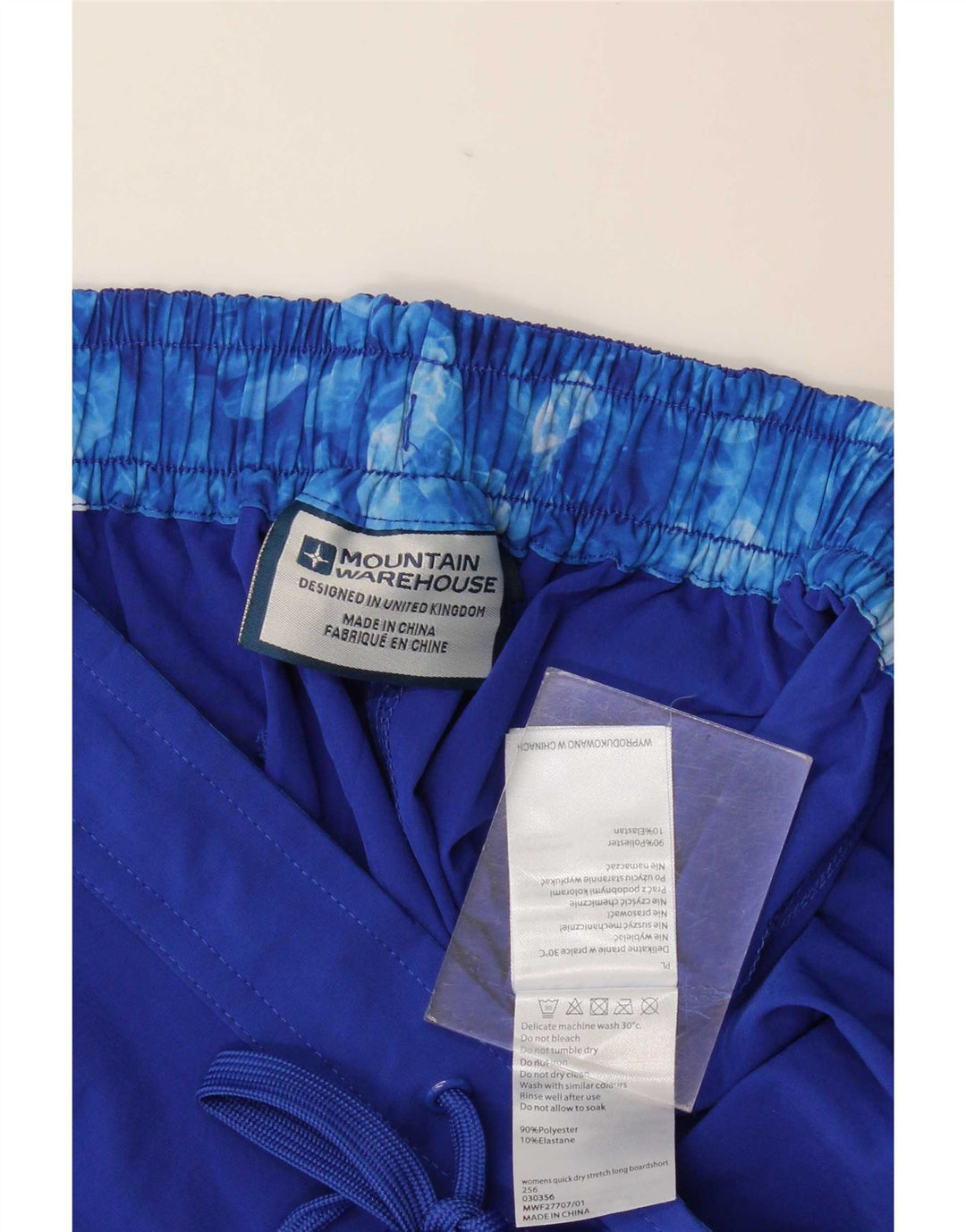 Shorts de natação Reino Unido 14 das mulheres do armazém da montanha grande poliéster azul