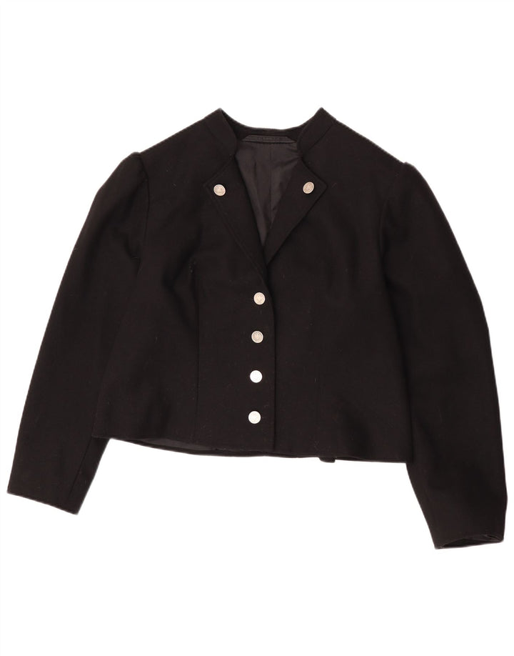 Jaqueta Bolero Vintage Feminina UK 14 Médio Preto