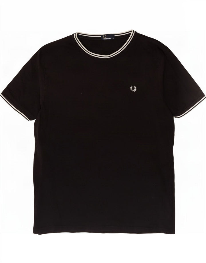Camiseta masculina Fred Perry Top 2XL algodão preto