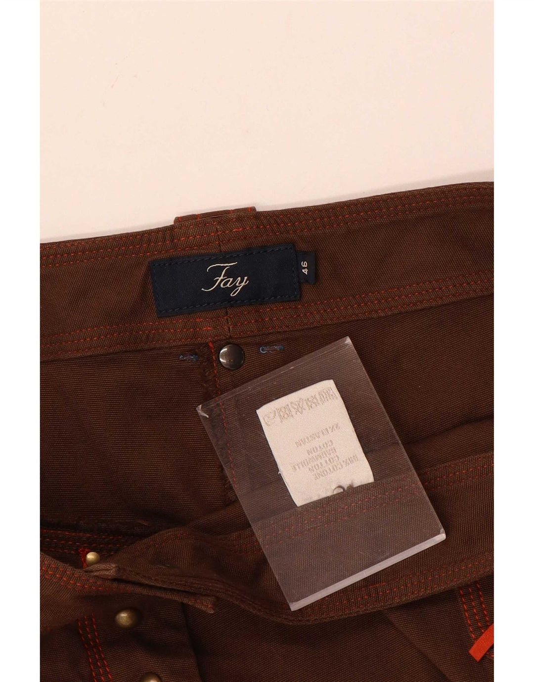 Fay Shorts feminino casual IT 46 grande W32 algodão marrom