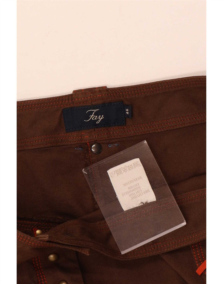 Fay Shorts feminino casual IT 46 grande W32 algodão marrom
