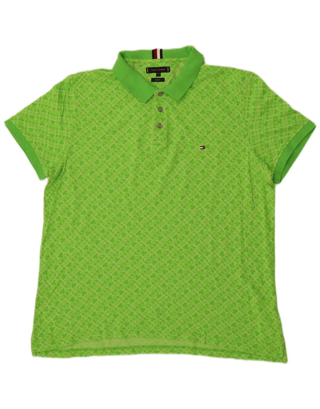 Camisa polo masculina Tommy Hilfiger Graphic Regular Fit 2XL algodão verde