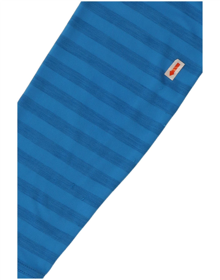 BERGHAUS Top feminino de manga comprida UK 16 poliéster listrado azul grande