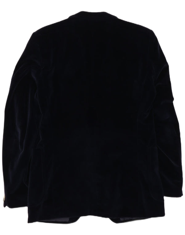 Jaqueta Blazer masculina vintage de veludo com 2 botões UK 38 Azul marinho médio