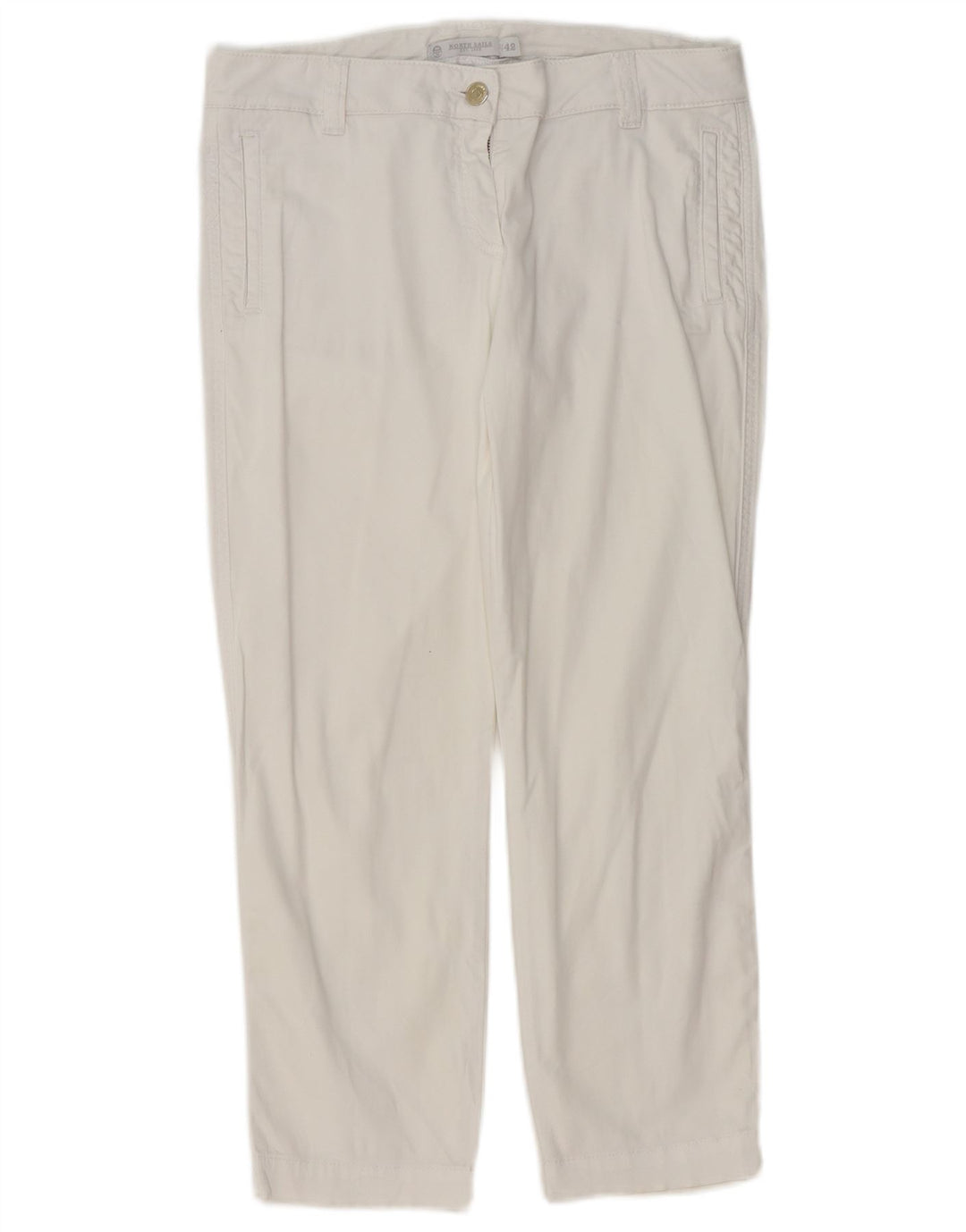 Calça feminina cortada reta NORTH SAILS EU 42 grande W32 L24 branca