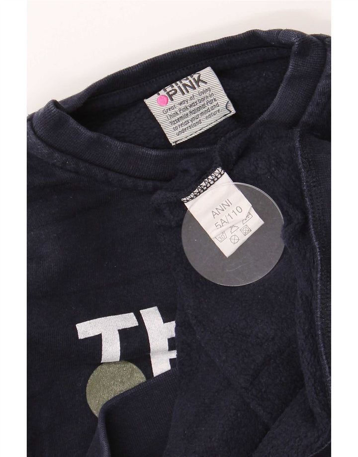 Suéter Think Pink Boys Graphic Regular Fit 4-5 Anos Azul Marinho