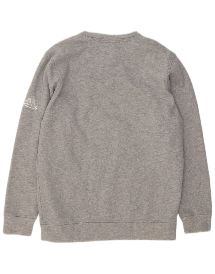 ADIDAS Mens Graphic Sweatshirt Jumper Médio Algodão Cinzento