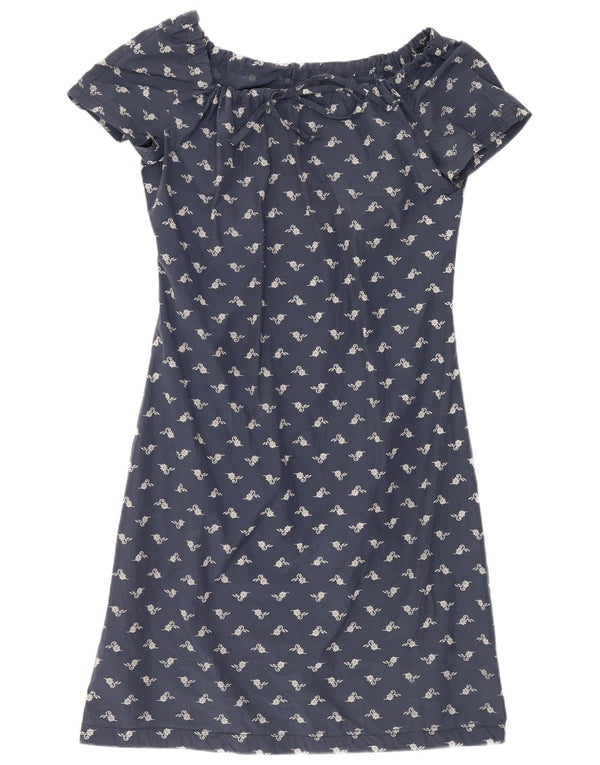 Vestido feminino Superga com ombro de fora UK 8 pequeno azul marinho