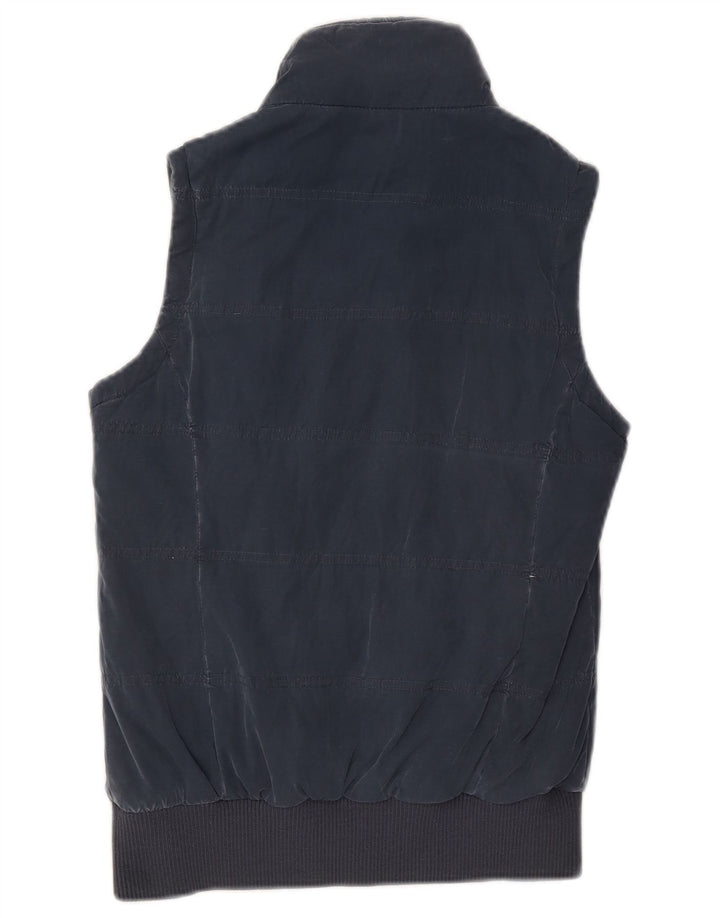 Poliéster azul marinho pequeno acolchoado Gilet UK 8 das mulheres gordas da cara