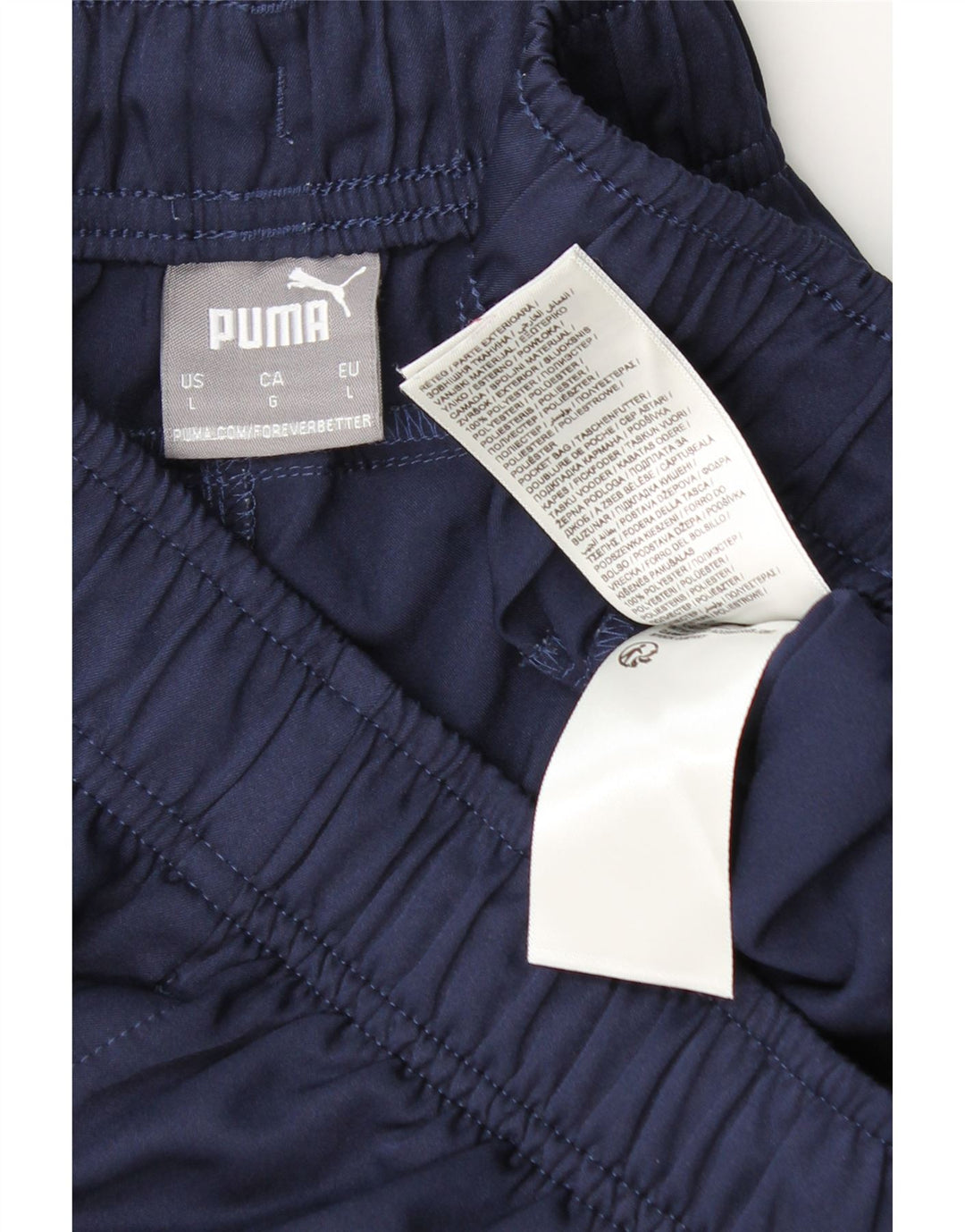 Shorts esportivos masculinos Puma grandes poliéster azul marinho