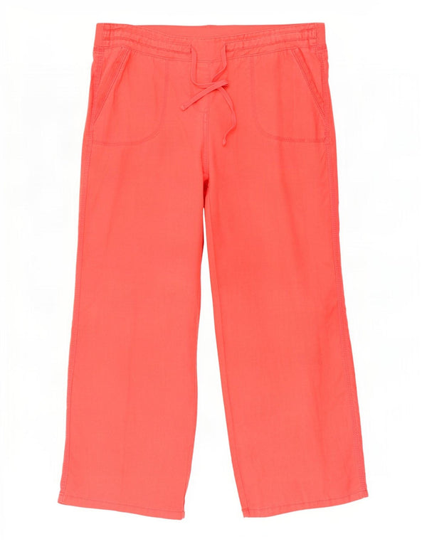 Calça casual feminina de perna larga Marks & Spencer W36 L29 rosa