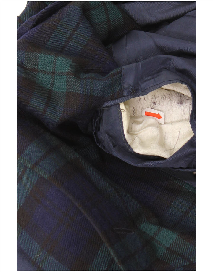 Jaqueta Blazer Masculina AQUASCUTUM com 3 Botões Reino Unido 40 Grande Azul Marinho Xadrez