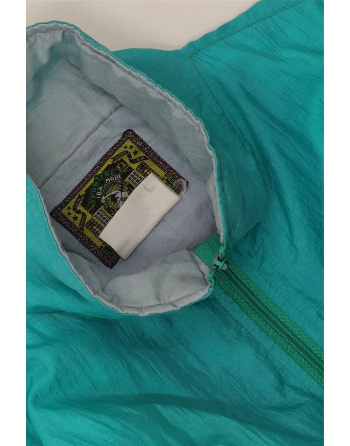 Jaqueta superior de agasalho masculino vintage grande bloco de cor azul