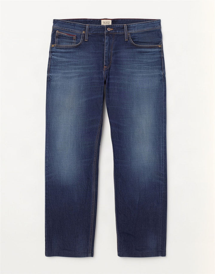 Jeans retos masculinos Tommy Hilfiger W36 L30 algodão azul