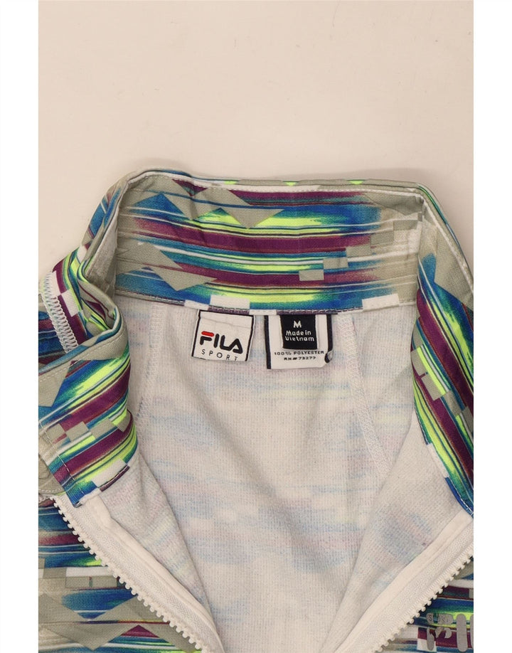 FILA Pulôver Feminino Top de Treino UK 12 Médio Multicolorido Geométrico