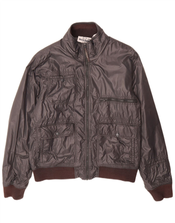 Jaqueta bomber masculina Woolrich Penn-Rich Reino Unido 42 XL cinza nylon