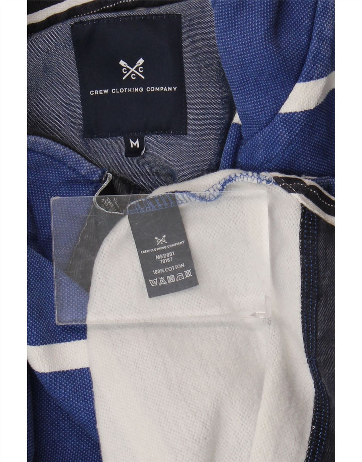 CREW CLOTHING Suéter masculino com gola redonda e listrado azul médio