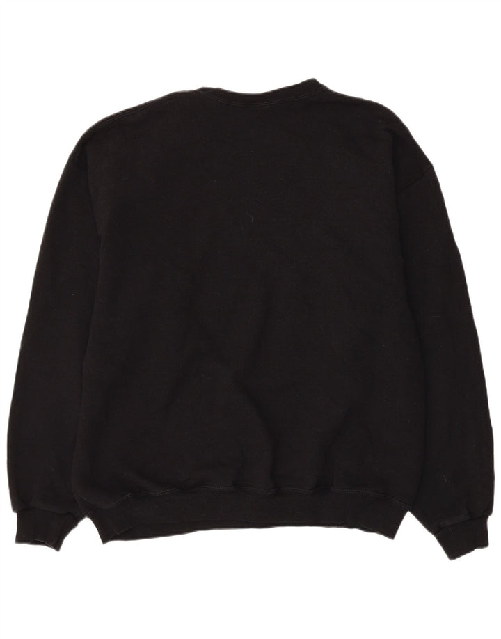 Russell Athletic feminino moletom jumper UK 16 grande algodão preto