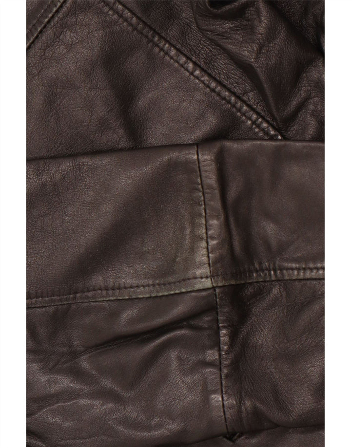 Jaqueta de couro feminina GIPSY BY MAURITIUS Reino Unido 14 grande couro preto
