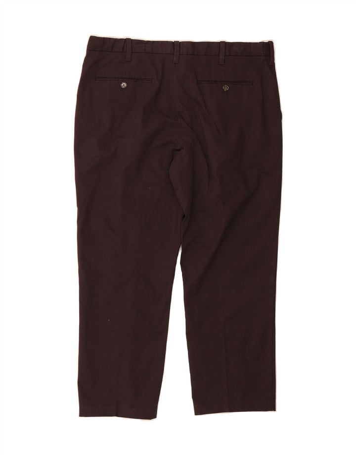 MARKS & SPENCER Mens Regular Straight Chino Trousers W38 L26 Purple Cotton Vintage Marks & Spencer and Second-Hand Marks & Spencer from Messina Hembry 