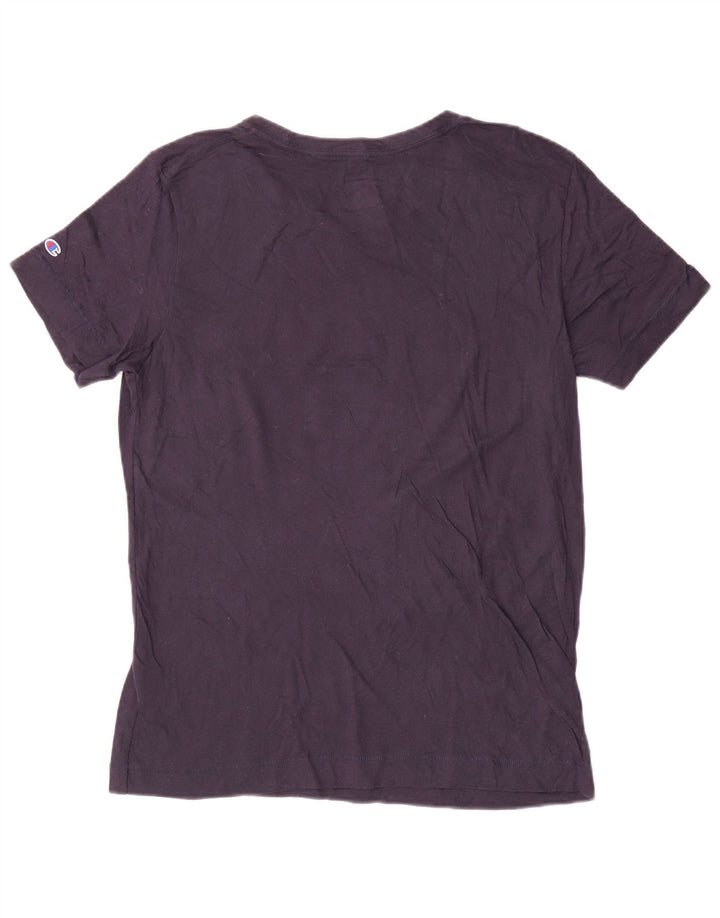 Camiseta feminina Champion Notre Dame com estampa gráfica UK 16 grande algodão azul marinho